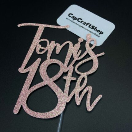 glitter cake topper