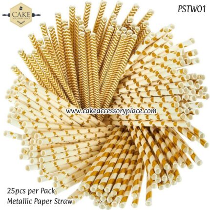 Metallic Paper Drinking Straws CraftsupplyShop CakeAccessoryPlace