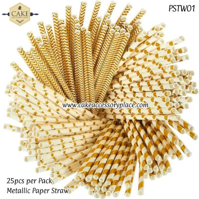 Metallic Paper Drinking Straws CraftsupplyShop CakeAccessoryPlace