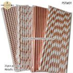 Metallic Gold Paper Drinking Straws CraftsupplyShop CakeAccessoryPlace