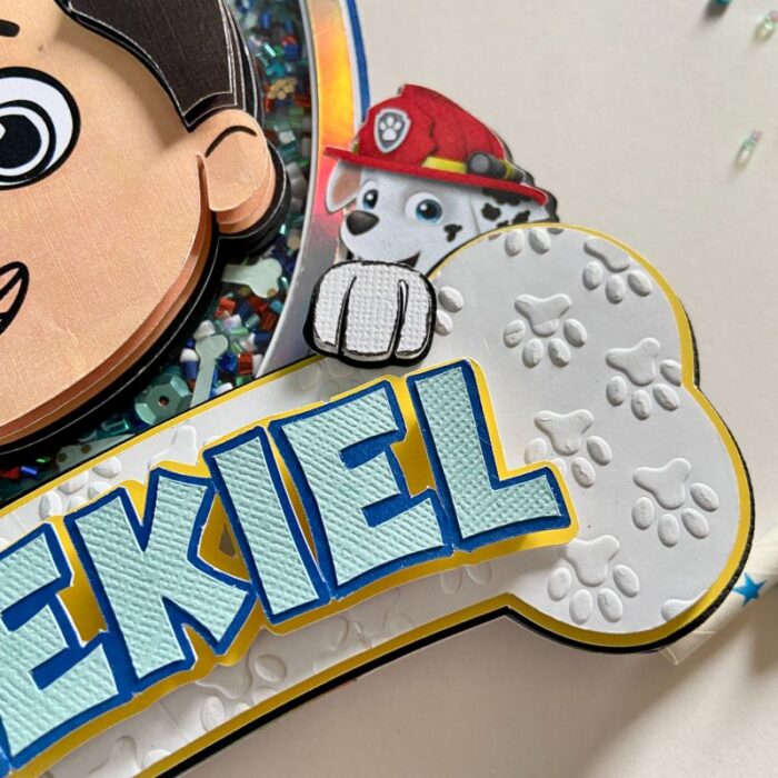 Paw patrol Cake Topper | Custom Name & Age | Birthday Decoration