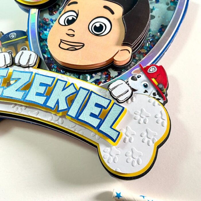 Paw patrol Cake Topper | Custom Name & Age | Birthday Decoration