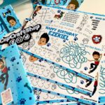 paw patrol third birthday activity sheets, tablemat, activity placemat, activity sheet, ryder, 3 year old