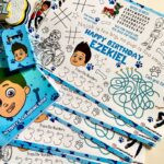 paw patrol third birthday activity sheets, tablemat, activity placemat, activity sheet, ryder, 3 year old