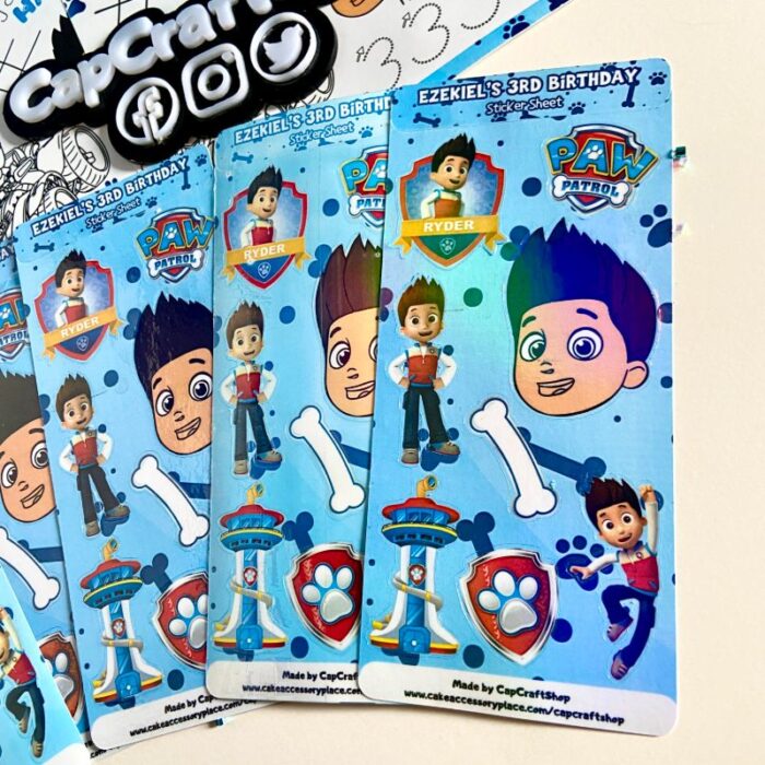 paw patrol vinyl sticker sheets, kids stickers, vinyl stickers, activity book stickers, ryder paw patrol
