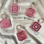 MARBLE PINK Scannable Digital Social Media Keychain, NFC, Business Card, Tap and Follow, QR Code, Smart Business Keyring, Tik Tok, Instagram, Cash App