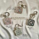 SILVER STARS Scannable Digital Social Media Keychain, NFC, Business Card, Tap and Follow, QR Code, Smart Business Keyring, Tik Tok, Instagram, Cash App