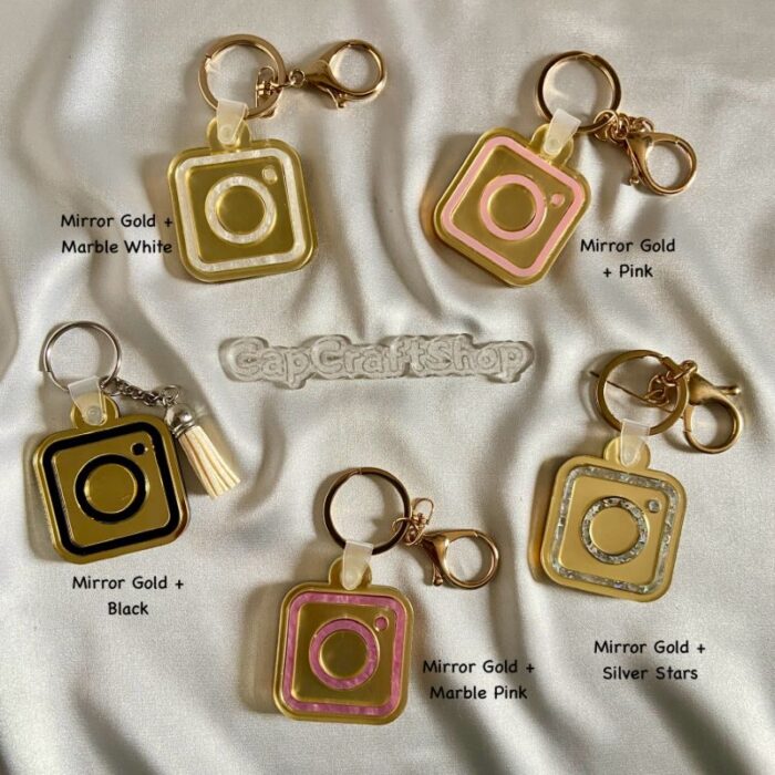 MIRROR gOLD Scannable Digital Social Media Keychain, NFC, Business Card, Tap and Follow, QR Code, Smart Business Keyring, Tik Tok, Instagram, Cash App
