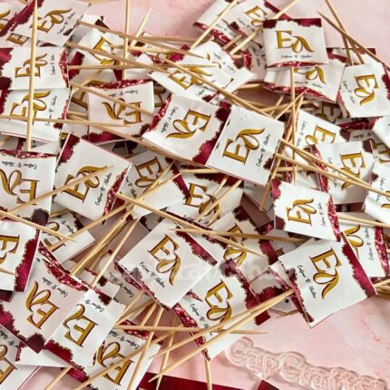Wedding Small chops, Custom Place Cards, double sided picks, Table place cards