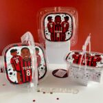 Custom Football Ac milan birthday Activity brochure, activity brochure, football trifold brochure, CapCraftShop Party Box favor, Welch treats, Chivita Juice Box, Chpa Chups Lollipop, Chocolate Bar, Coloring Activity Sheet, Crayons