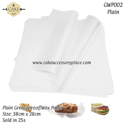 Plain Greaseproof/Wax Paper - 25pcs