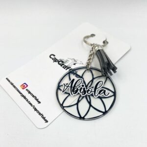 5cm Round Hexagon acrylic keychain