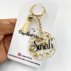 5cm Round gold leaf acrylic keychain