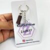Hexagon Round acrylic keychain, acrylic name tag
