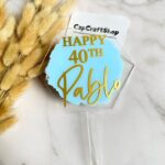 12cm Custom Acrylic Cake Topper w Photo - Image 3