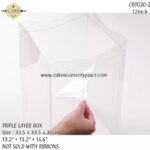 12inch White Square Triple Layer Box - 1pcs - Image 2