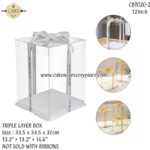 12inch White Square Triple Layer Box - 1pcs - Image 3