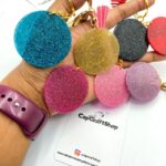 5cm Personalized Round Glitter Acrylic Keychain - Image 4