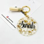 5cm Gold Leaf Acrylic Tag/Keychain