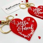 8cm Personalized Glitter Heart Acrylic Keychain - Image 3