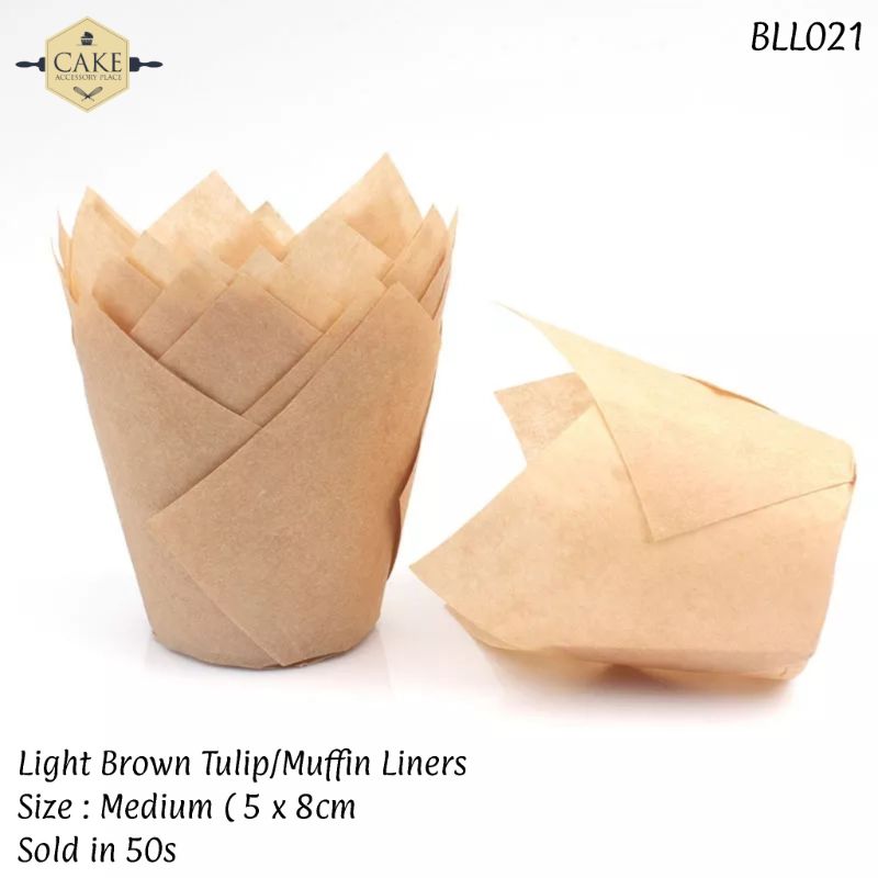 Bakeware-Muffin-Cups-8-1.jpg Light Brown Muffin/Tulip Liners - 50pcs - Image 1