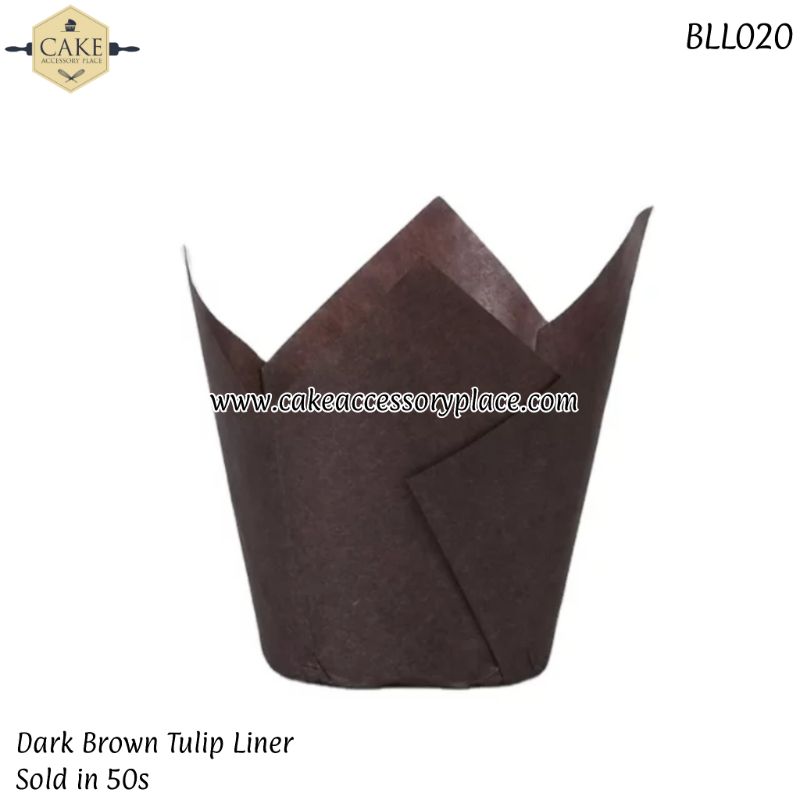 Bakeware-muffin-liners-10.jpg Dark Brown Muffin/ Tulip Liners - 50pcs - Image 1
