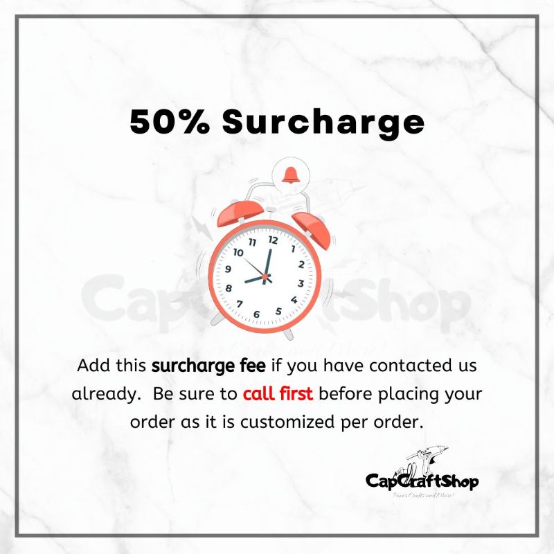 CapCraftShop Order Surcharge CapCraftShop Order Surcharge