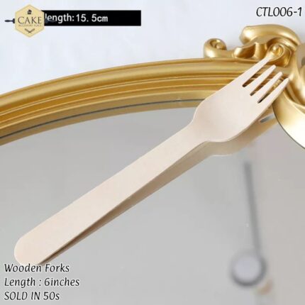 6inch Wooden Forks - 50pcs