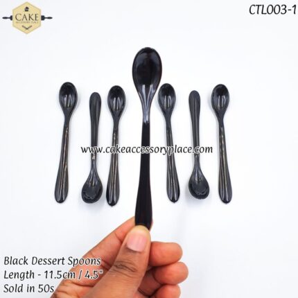 4.5inch Black Spoons - 50pcs