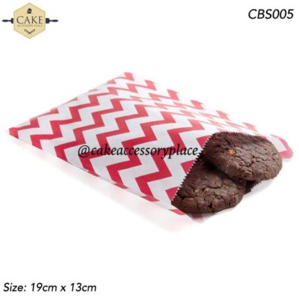 Zigzag Kraft Cookie Bags - 60pcs