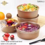 750ml Kraft Food Bowls - 25pcs