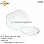 180ml Round Cups with Lids- 10pcs - Image 2