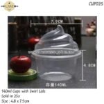 140ml Cups with Swirl Lids - 25pcs