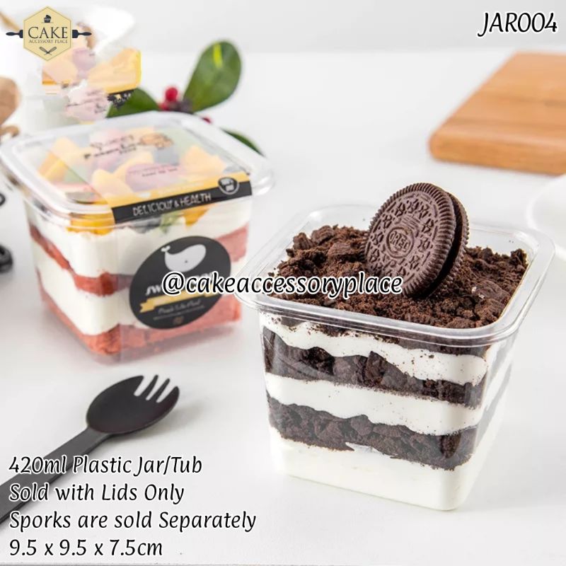 jars-26.jpg 420ml Plastic Tub/Jars With Lids - 25pcs - Image 1