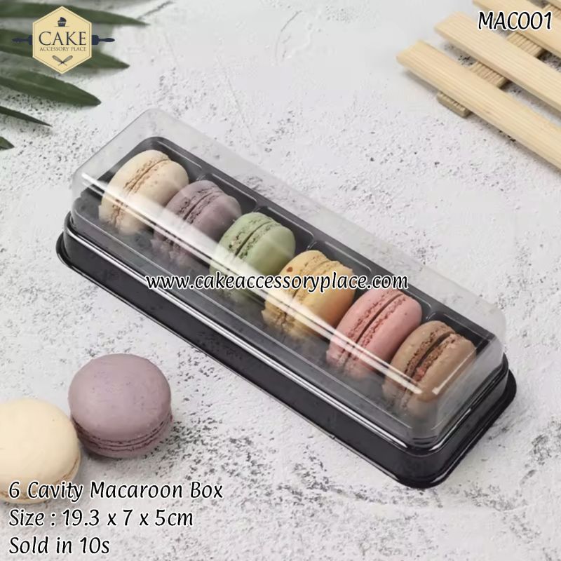 macaroon box (12) 6 Cavity Clear Macaroon Case - 10pcs - Image 1