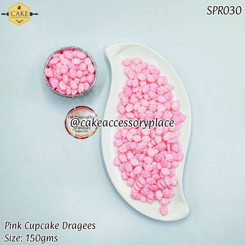 spr030-2.jpeg SPR030 Pink Cupcakes Dragees - 1kg - Image 1