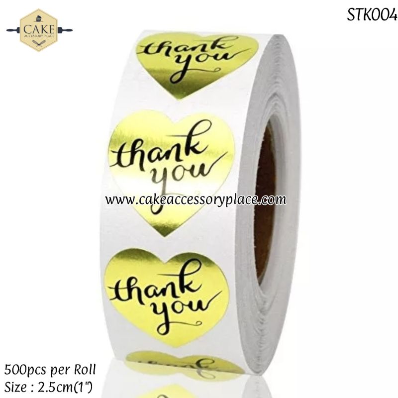 sticker-4-1.jpg Thank you (Heart) Sticker - 1roll - Image 1