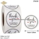 Thank you (White) Sticker - 1roll