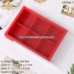 6 Compartment Red box - 1pcs