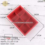 6 Compartment Red box - 1pcs - Image 2