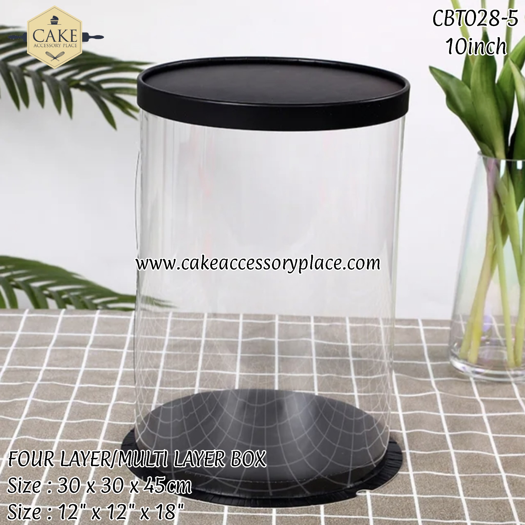 10inch multi layer 10inch Round Black Multi Layer Box - 1pc - Image 1
