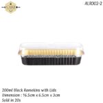 200ml/6.7oz Black Ramekins - 20pcs