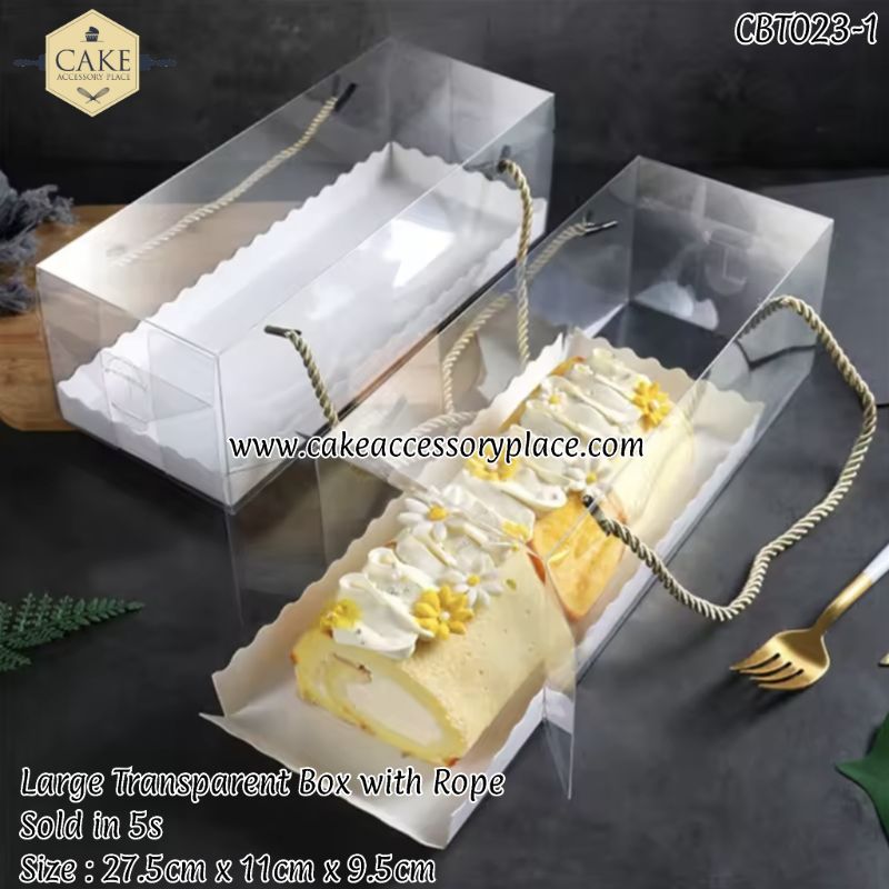 large gable with rope 2 (2) Large White Clear Box With Rope - 5pcs - Image 1