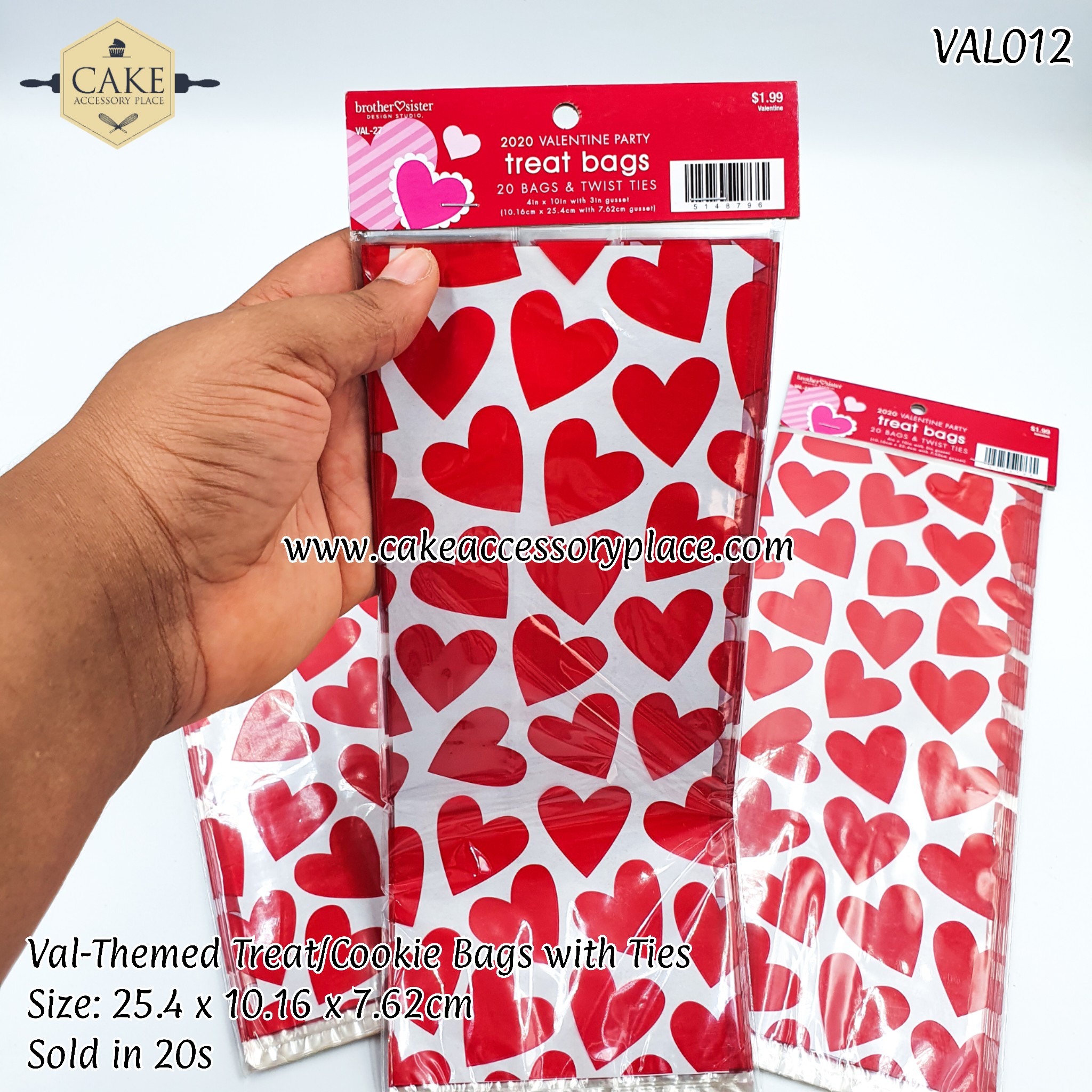 Valentine cookiebag Val-Themed Treat/Cookie Bags - 20pcs - Image 1