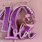 Layered Happy Birthday 3D cake topper 40th Birthday