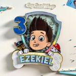 Paw patrol Cake Topper | Custom Name & Age | Birthday Decoration