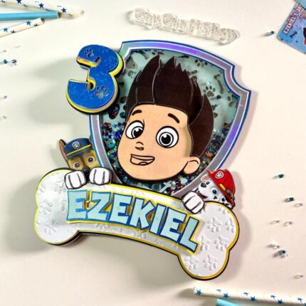 Paw patrol Cake Topper | Custom Name & Age | Birthday Decoration