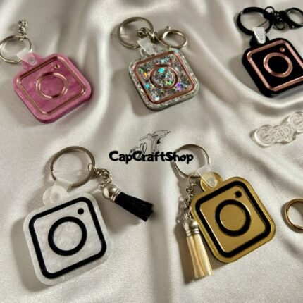 MARBLE WHITE + BLACK Scannable Digital Social Media Keychain, NFC, Business Card, Tap and Follow, QR Code, Smart Business Keyring, Tik Tok, Instagram, Cash App