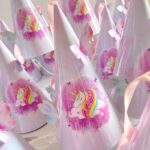 Unicorn Birthday Hat, Pastel Pink Purple Glitter Gold, Birthday Party Hat, Unicorn Hat, Girl Birthday, Unicorn Floral Party Decor