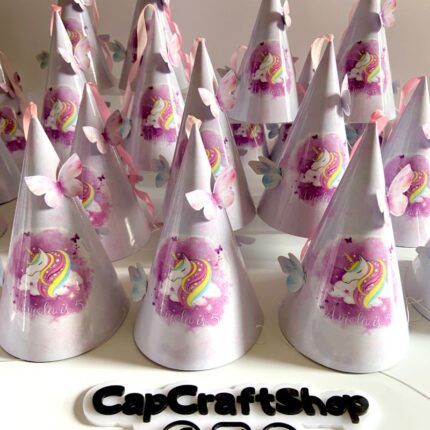 Unicorn Birthday Hat, Pastel Pink Purple Glitter Gold, Birthday Party Hat, Unicorn Hat, Girl Birthday, Unicorn Floral Party Decor